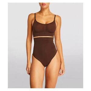 SKIMS Everyday Sculpt High Waist Thong Knickers Cocoa Brown Sz XL